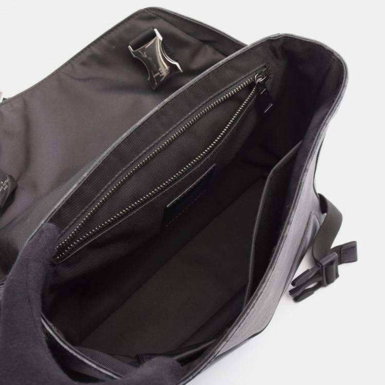 Pre Owned Louis Vuitton Messenger Voyage Pm Shoulder Bag In Monogram Eclipse Coated Canvas And Leather Black