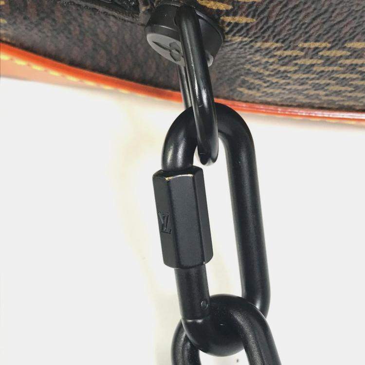 Pre Owned Louis Vuitton Damier Giant Nigo Collaboration Soft Trunk Pochette Shoulder Bag In Canvas Brown