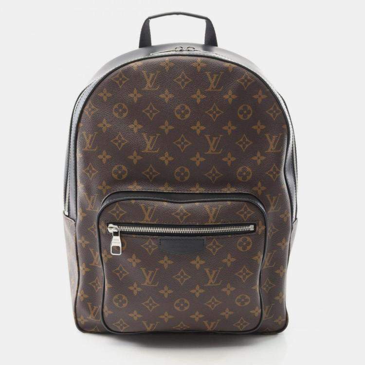 Pre Owned Louis Vuitton Josh Rucksack Coated Canvas And Leather Monogram Macassar Backpack Brown Black