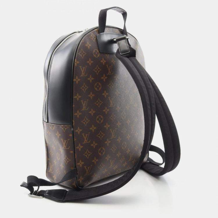 Pre Owned Louis Vuitton Josh Rucksack Coated Canvas And Leather Monogram Macassar Backpack Brown Black