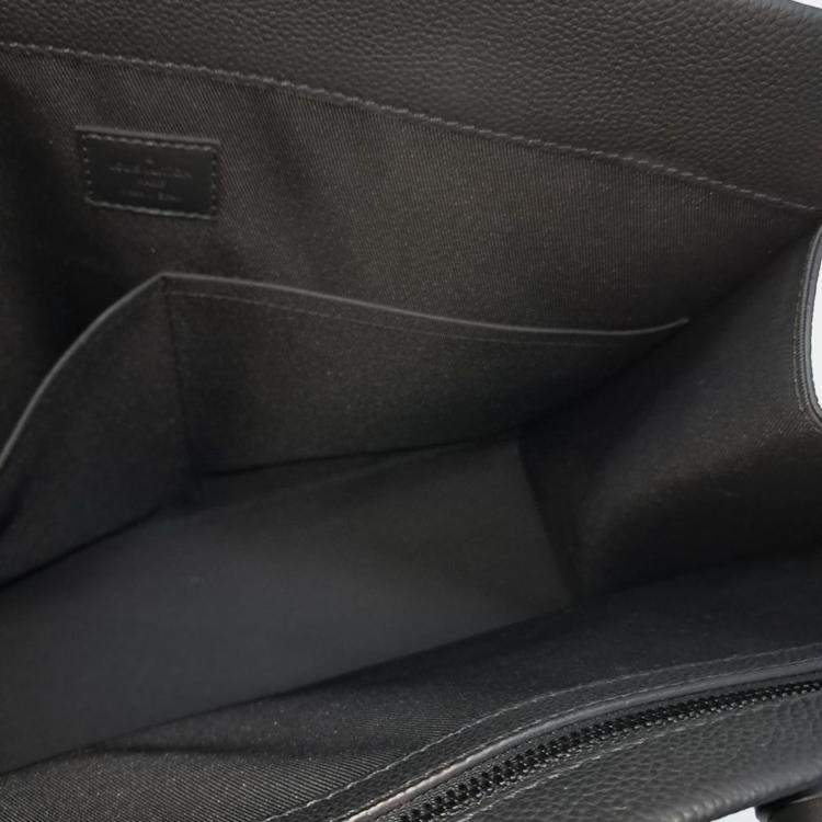 Pre Owned Louis Vuitton Black Leather Aerogram Tote Bag