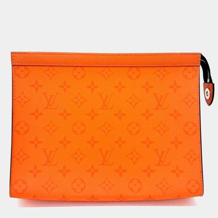 Pre Owned Louis Vuitton Orange Coated Canvas Eclipse Pochette Voyage MM