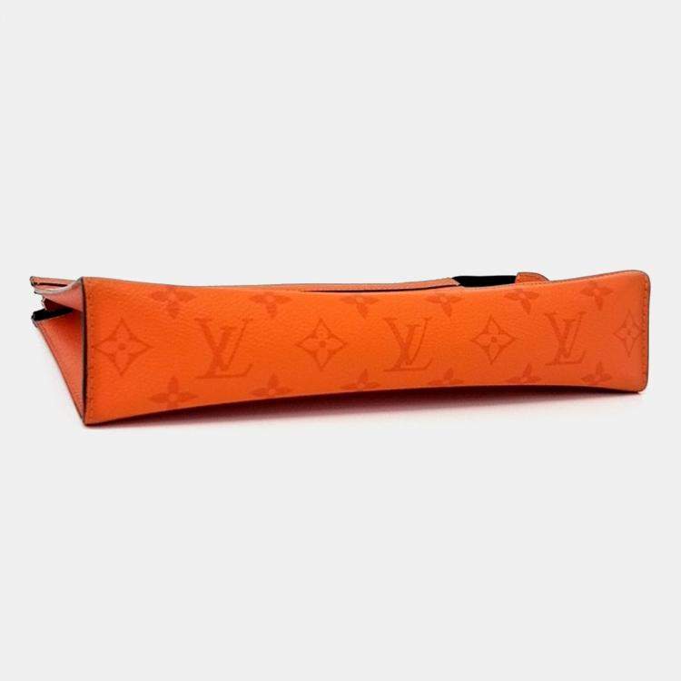 Pre Owned Louis Vuitton Orange Coated Canvas Eclipse Pochette Voyage MM