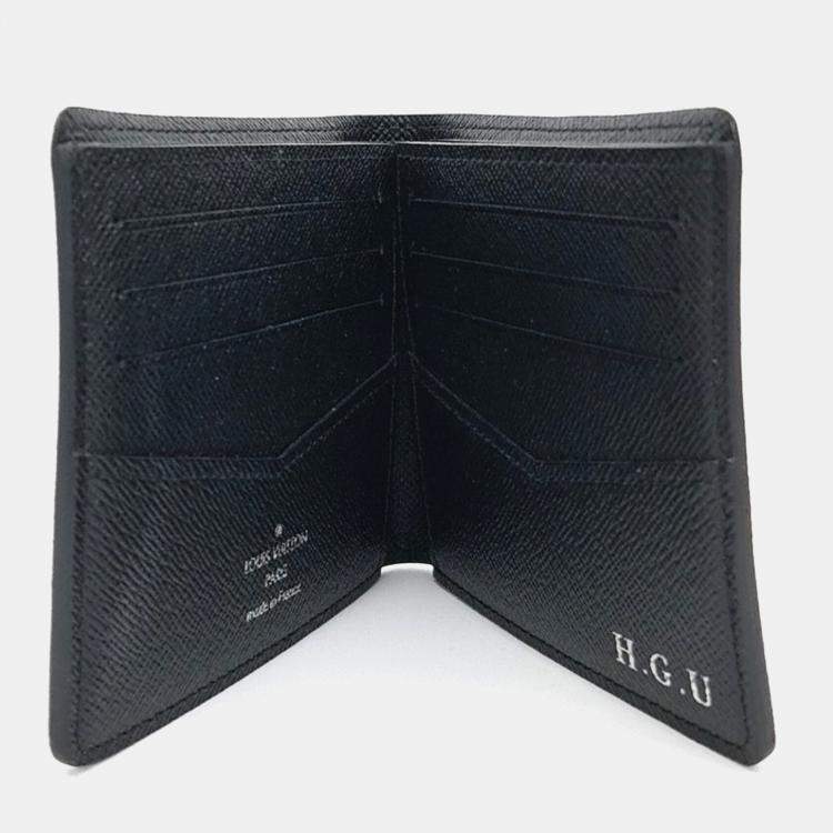 مملوكة مسبقًا Louis Vuitton Black Coated Canvas Graphite Slender Wallet