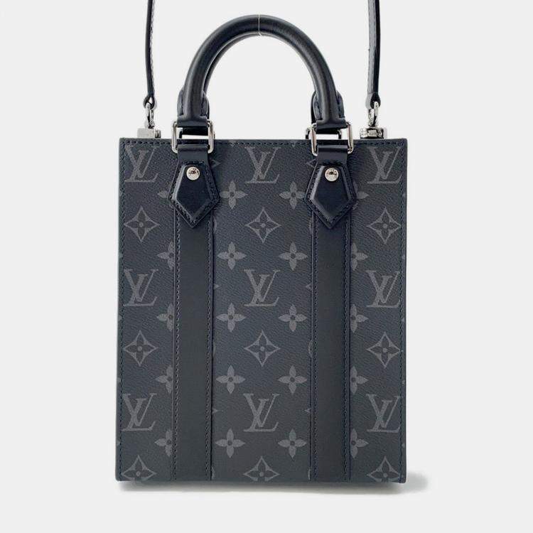 Pre Owned Louis Vuitton Sac Plat Noir Monogram Eclipse Size Mini