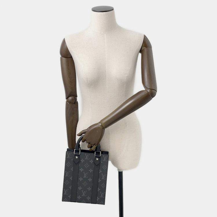 Pre Owned Louis Vuitton Sac Plat Noir Monogram Eclipse Size Mini