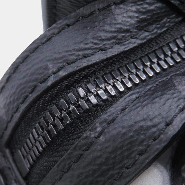 Pre Owned Louis Vuitton Sac Plat / Horizontal Zip Noir Monogram Eclipse