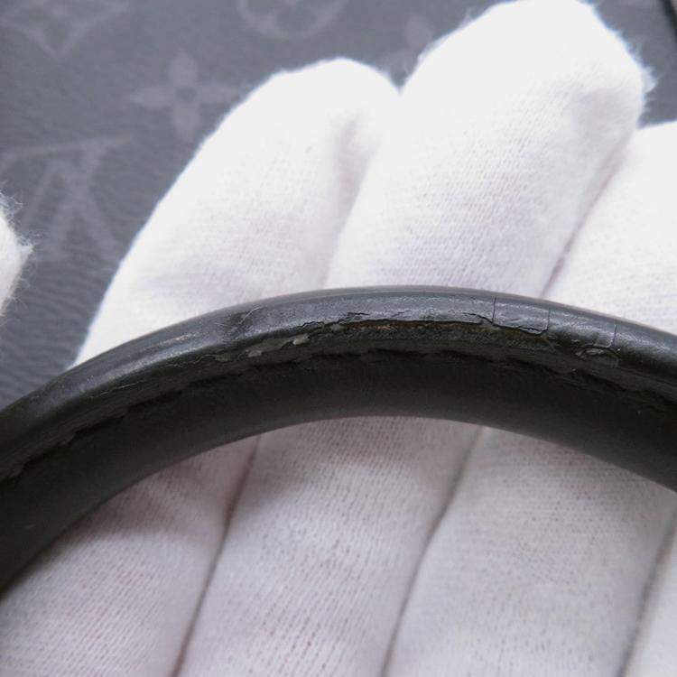 Pre Owned Louis Vuitton Sac Plat / Horizontal Zip Noir Monogram Eclipse