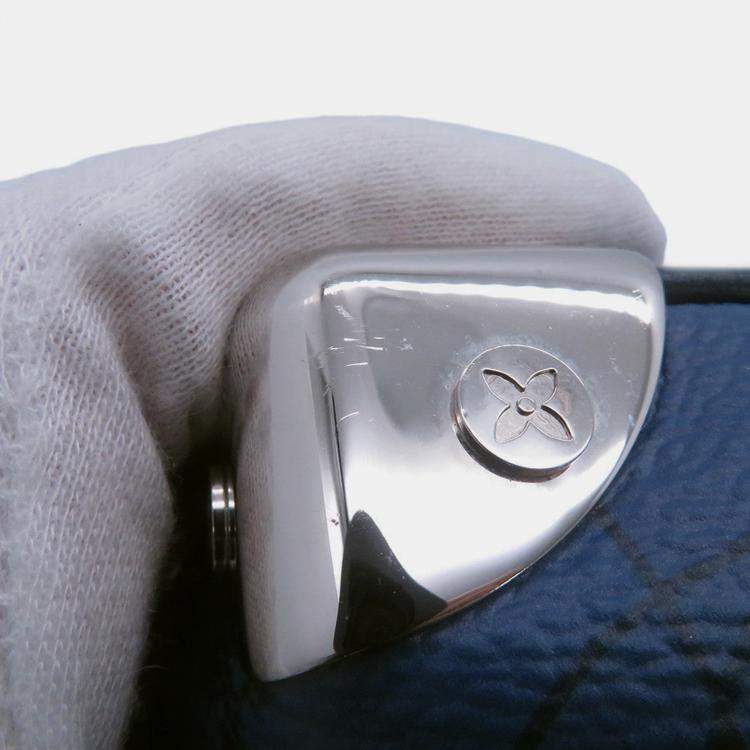 Pre Owned Louis Vuitton Mini Soft Trunk Blue Monogram Aqua Garden