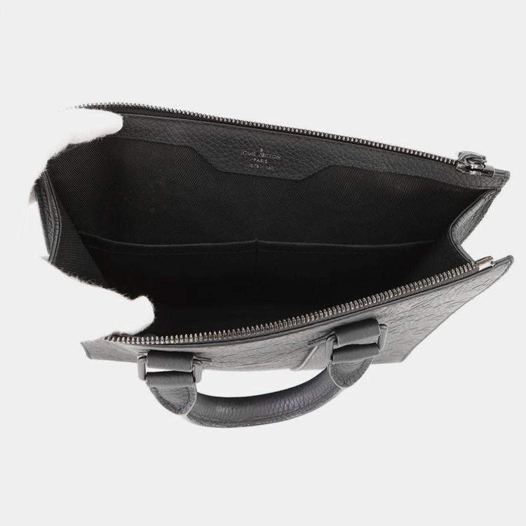 Pre Owned Louis Vuitton Sac Plat Black Monogram Taurillon