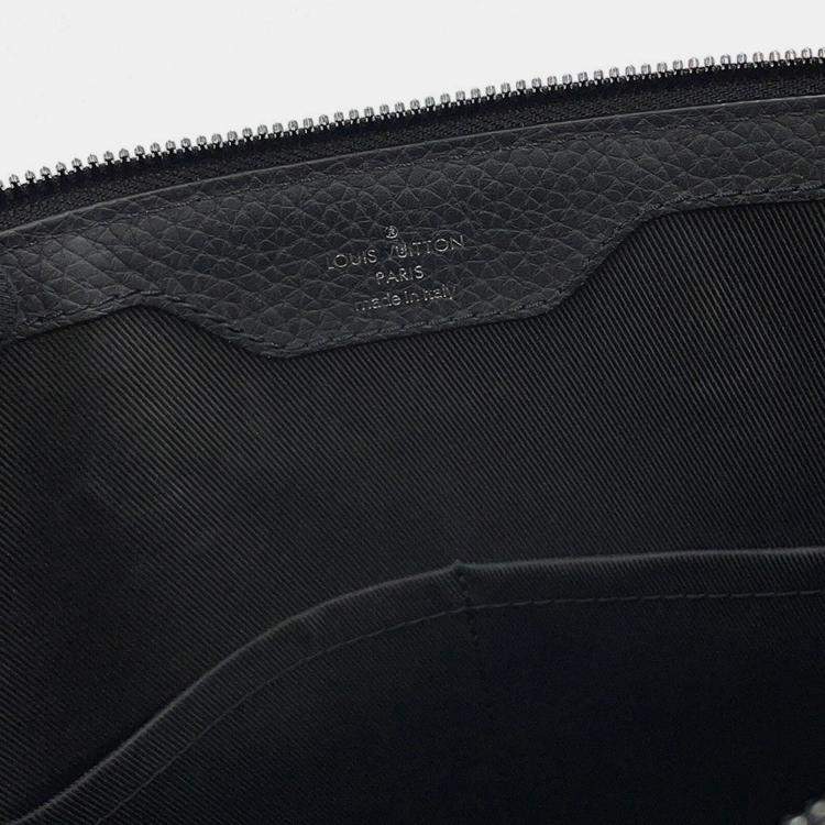 Pre Owned Louis Vuitton Sac Plat Black Monogram Taurillon