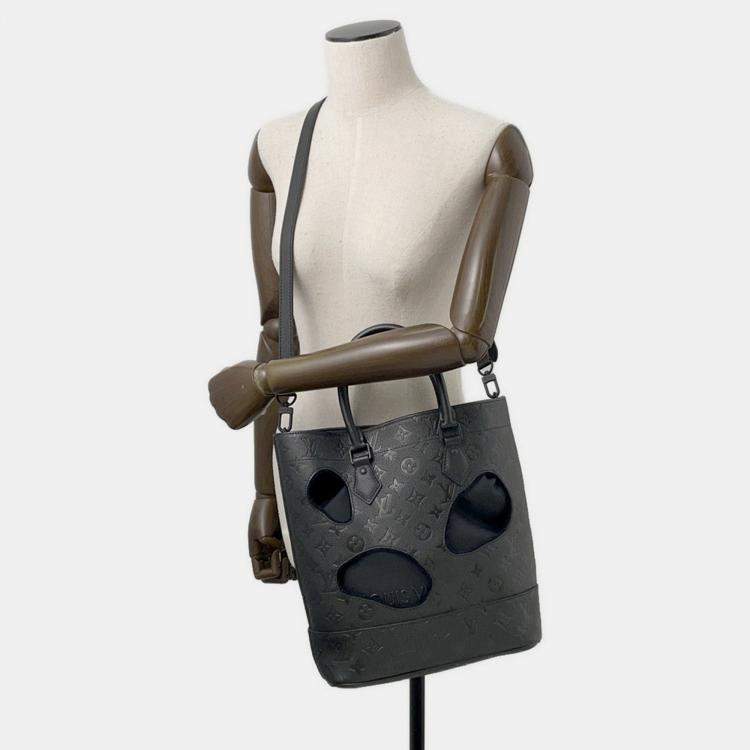 Pre Owned حقيبة لويس فيتون مع ثقوب نوار مونوجرام إمبريانت جلد بحجم بي إم