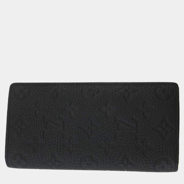 Pre Owned Louis Vuitton Portefeuille Brazza Noir Taurillon Leather/Monogram Pattern