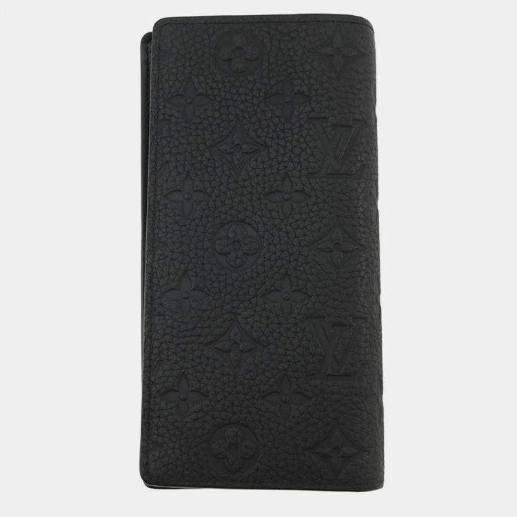 Pre Owned Louis Vuitton Portefeuille Brazza Noir Taurillon Leather/Monogram Pattern