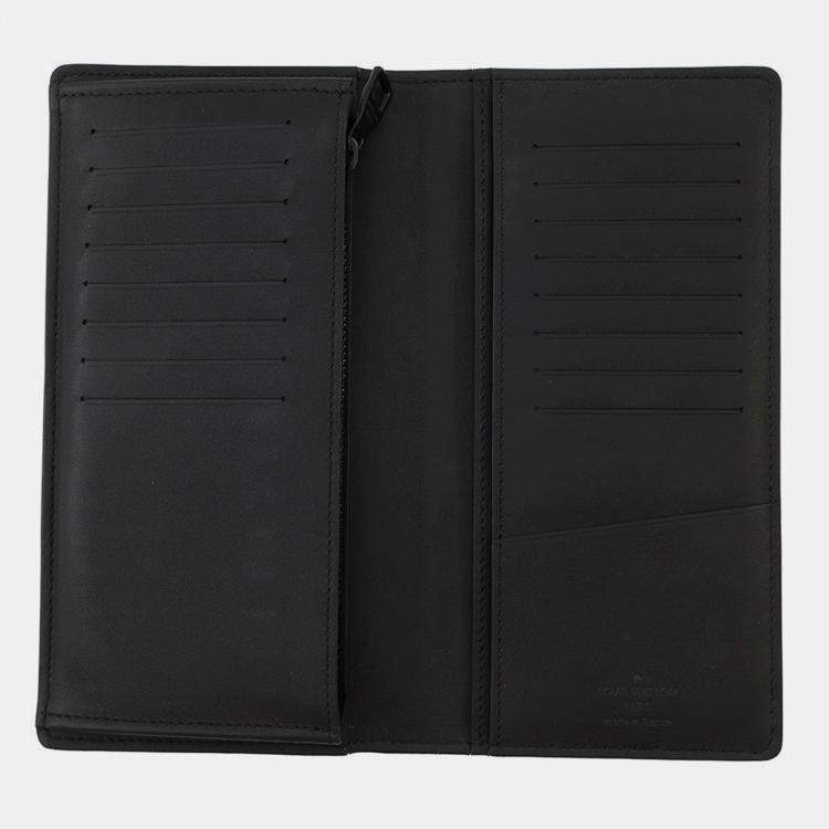 Pre Owned Louis Vuitton Portefeuille Brazza Noir Taurillon Leather/Monogram Pattern