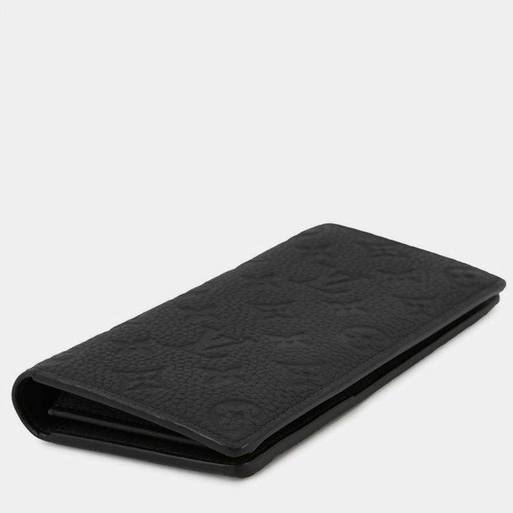 Pre Owned Louis Vuitton Portefeuille Brazza Noir Taurillon Leather/Monogram Pattern