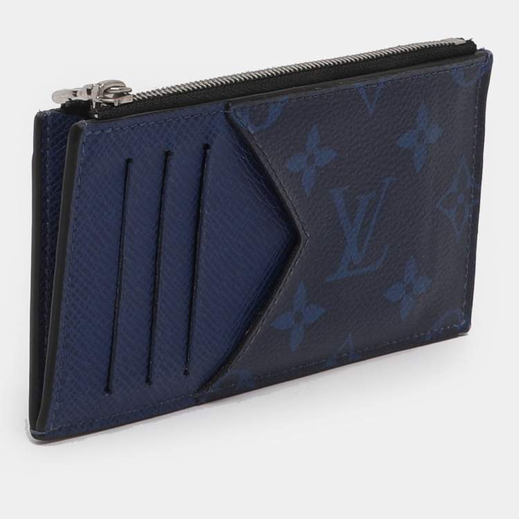Pre Owned Louis Vuitton Monogram Cobalt Coin Card Holder