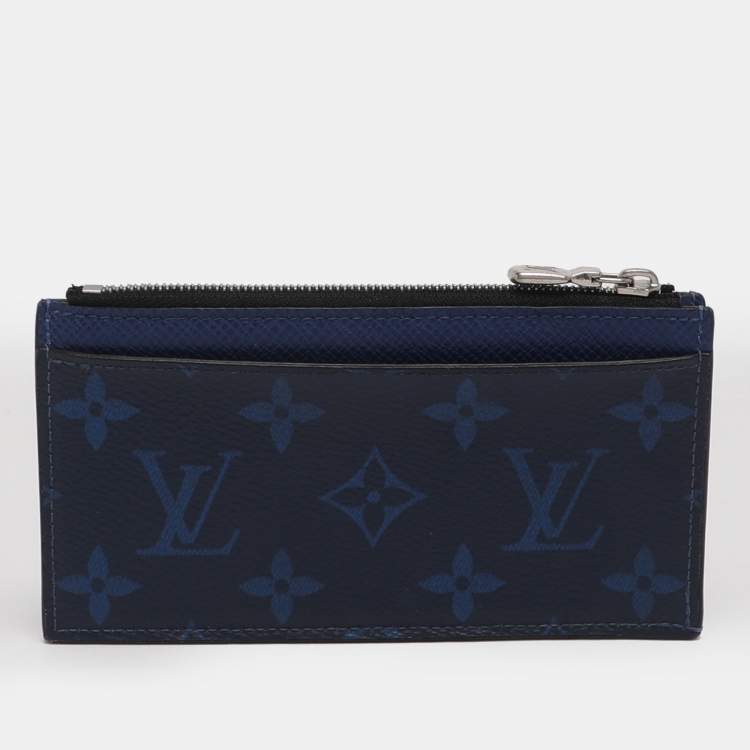 Pre Owned Louis Vuitton Monogram Cobalt Coin Card Holder