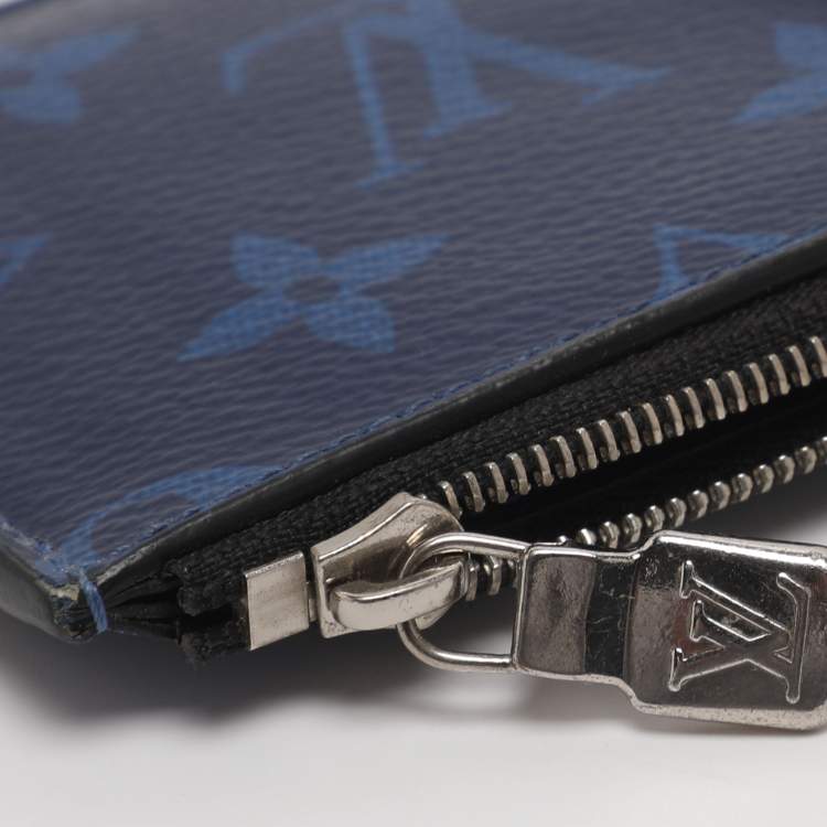 Pre Owned Louis Vuitton Monogram Cobalt Coin Card Holder