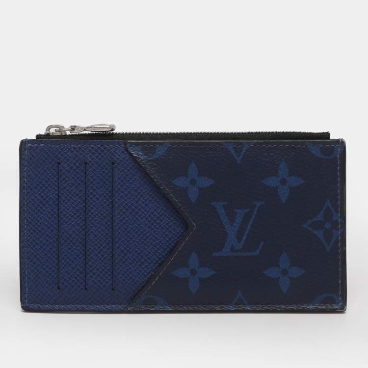 Pre Owned Louis Vuitton Monogram Cobalt Coin Card Holder