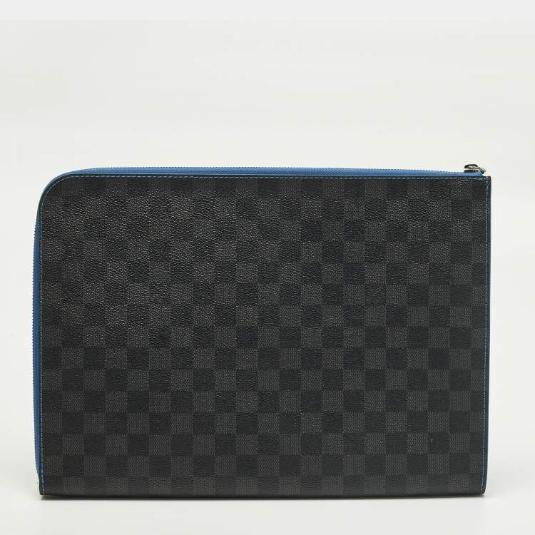 مملوكة مسبقًا Louis Vuitton Pochette Jour GM Blue Damier Graphite Canvas Pouch
