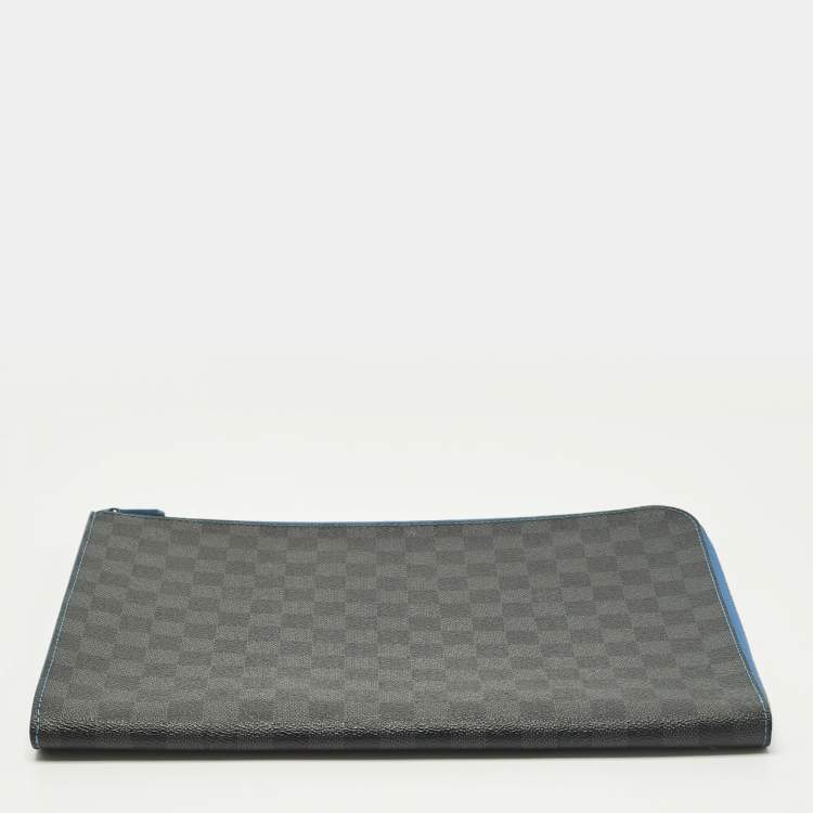 مملوكة مسبقًا Louis Vuitton Pochette Jour GM Blue Damier Graphite Canvas Pouch