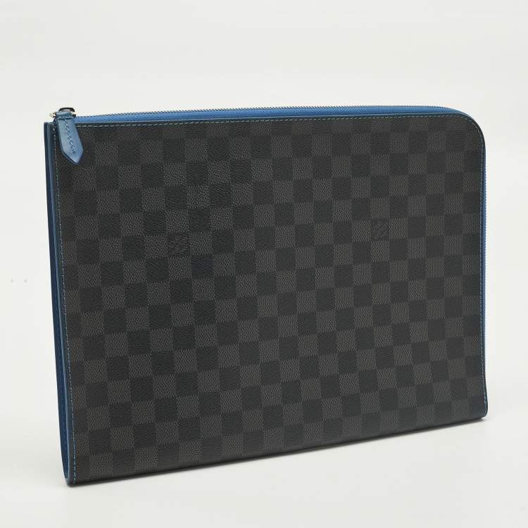 مملوكة مسبقًا Louis Vuitton Pochette Jour GM Blue Damier Graphite Canvas Pouch