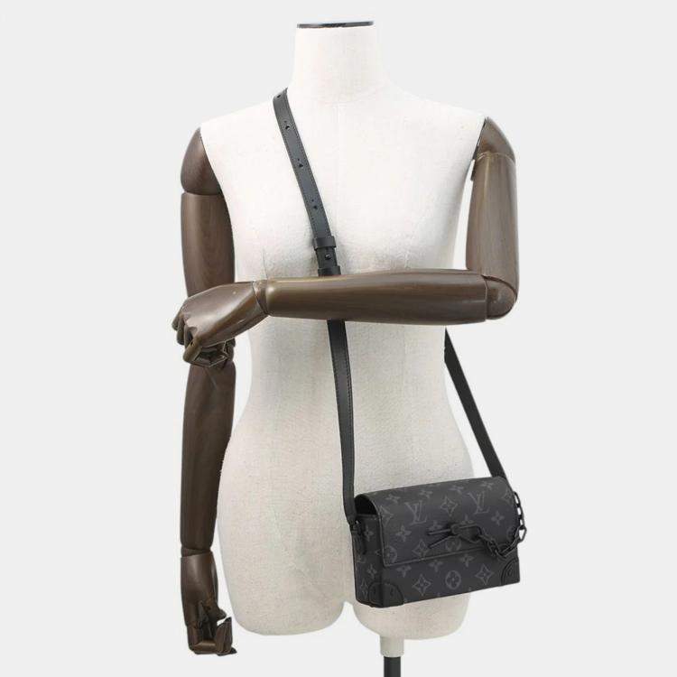 Pre Owned Louis Vuitton Steamer Wearable Wallet Black Monogram Eclipse