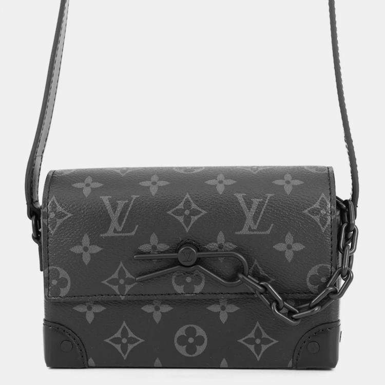 Pre Owned Louis Vuitton Steamer Wearable Wallet Black Monogram Eclipse
