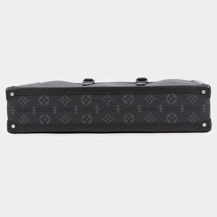 Pre Owned Louis Vuitton Soft Trunk Briefcase Noir Monogram Eclipse