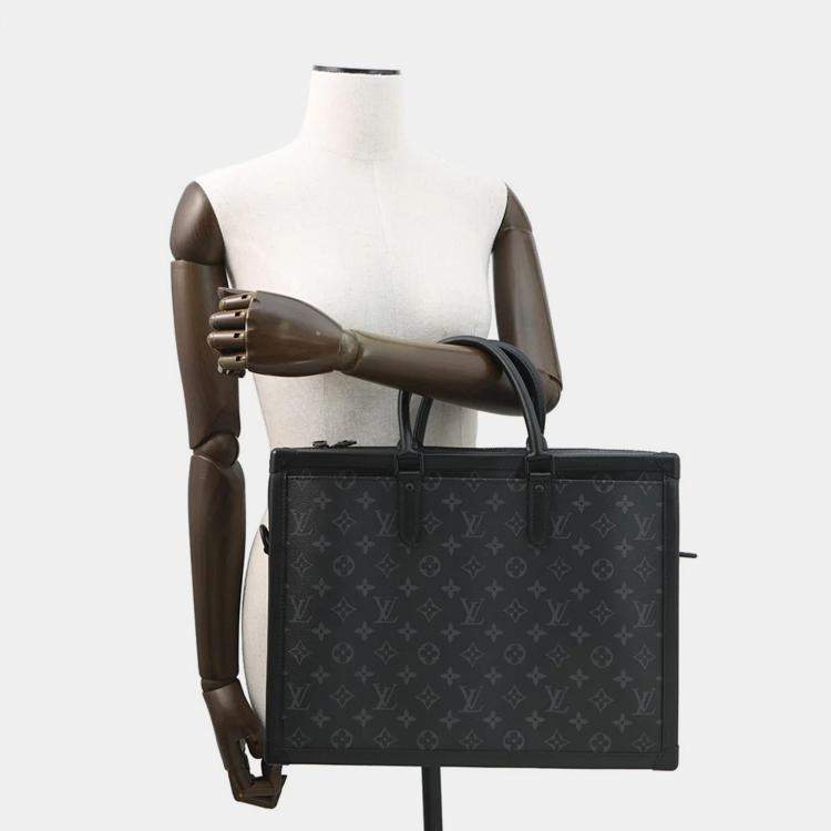 Pre Owned Louis Vuitton Soft Trunk Briefcase Noir Monogram Eclipse