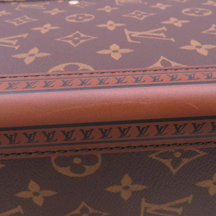 Pre Owned Louis Vuitton Suitcase Rolling Trunk Brown Monogram