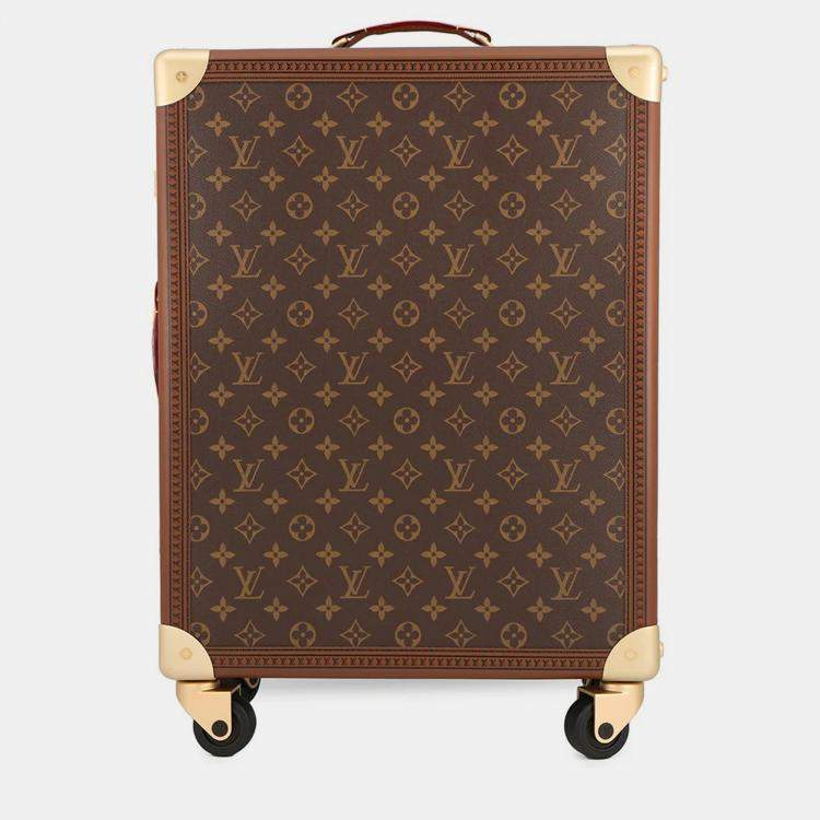Pre Owned Louis Vuitton Suitcase Rolling Trunk Brown Monogram