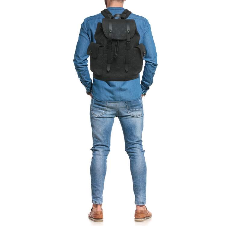 Pre Owned Louis Vuitton Christopher PM Black Empreinte Leather Backpack