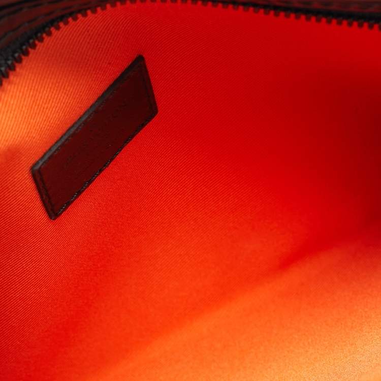 Pre Owned Louis Vuitton Black/Army Green Shadow Monogram Leather Double Flat Messenger Bag