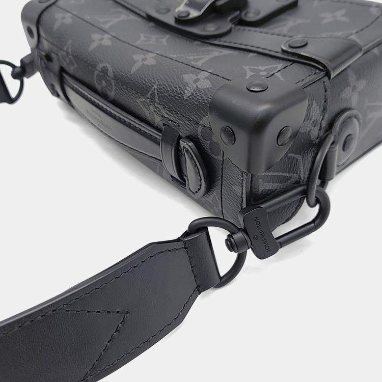 Pre Owned Louis Vuitton Black Leather and PVC Eclipse Soul Trunk Bag