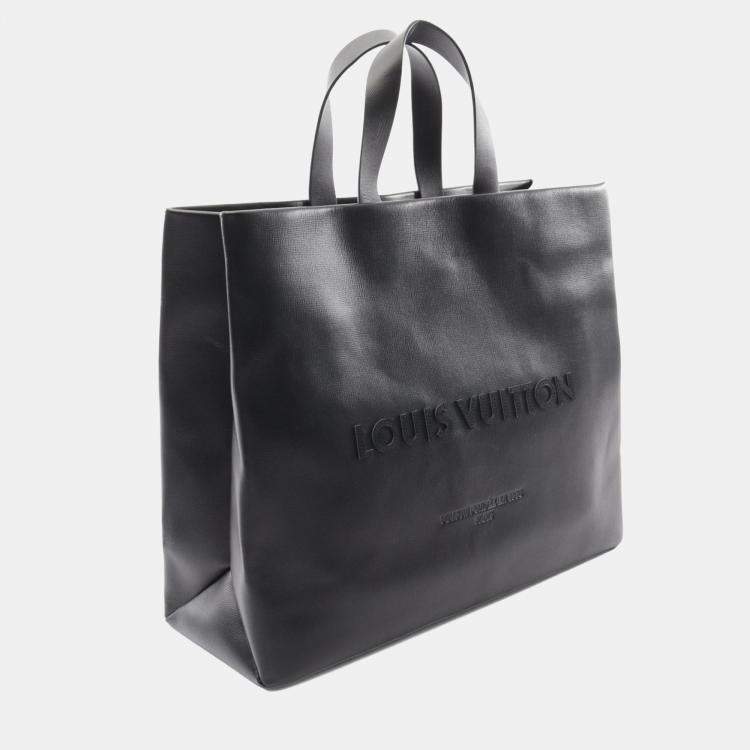 Pre Owned Louis Vuitton Shopper Tote Mm Bag Leather Black