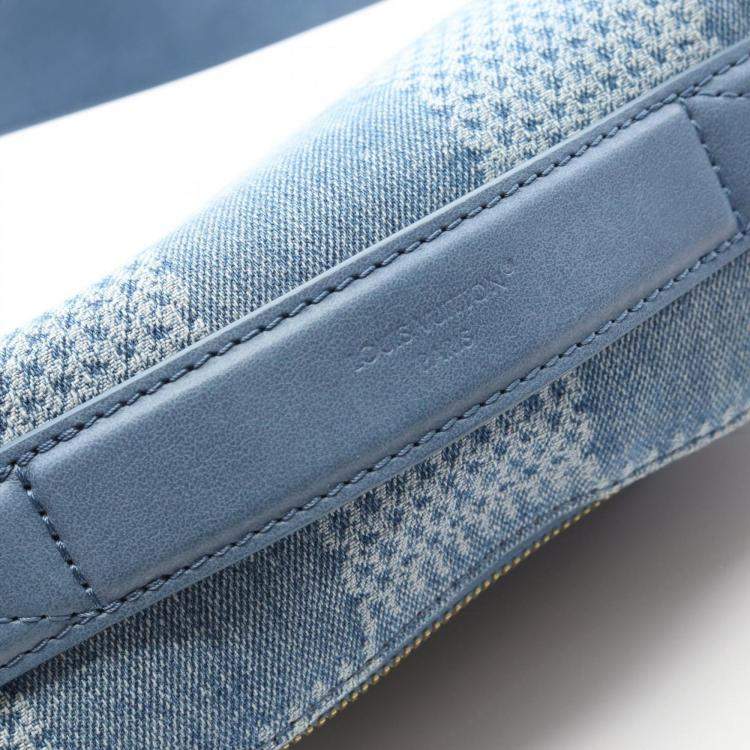 Pre Owned Louis Vuitton Rush Bum Bag Waist Body Denim Damier Blue
