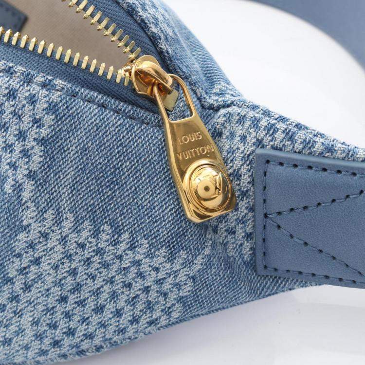 Pre Owned Louis Vuitton Rush Bum Bag Waist Body Denim Damier Blue
