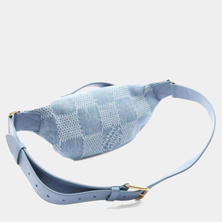 Pre Owned Louis Vuitton Rush Bum Bag Waist Body Denim Damier Blue