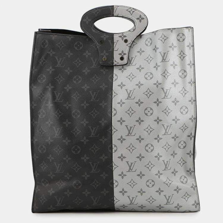 مملوكة مسبقًا Louis Vuitton Tote Noir/Silver Monogram Eclipse Split
