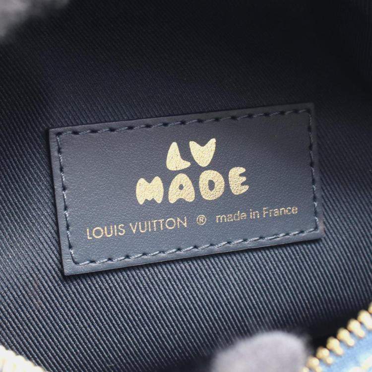 Pre Owned Louis Vuitton Nigo Japanese Cruiser Handbag Denim Taurillon Leather Monogram Denim Navy