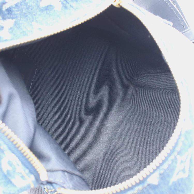 Pre Owned Louis Vuitton Nigo Japanese Cruiser Handbag Denim Taurillon Leather Monogram Denim Navy