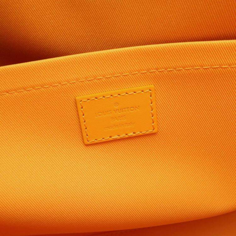 Pre Owned Louis Vuitton Sac Plat 24H Yellow Monogram Coated Canvas Leather Tote Bag