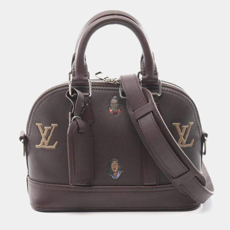 Pre Owned Louis Vuitton Alma Henry Taylor 25 Brown Multicolor Leather Top Handle Bag