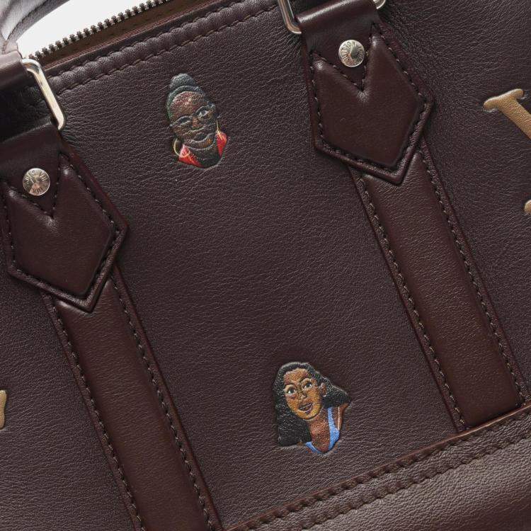 Pre Owned Louis Vuitton Alma Henry Taylor 25 Brown Multicolor Leather Top Handle Bag