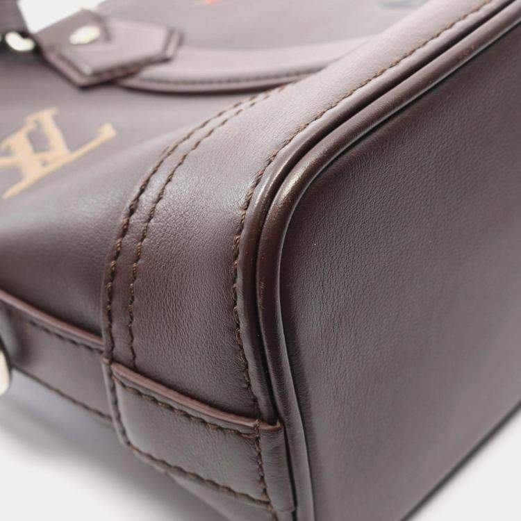 Pre Owned Louis Vuitton Alma Henry Taylor 25 Brown Multicolor Leather Top Handle Bag