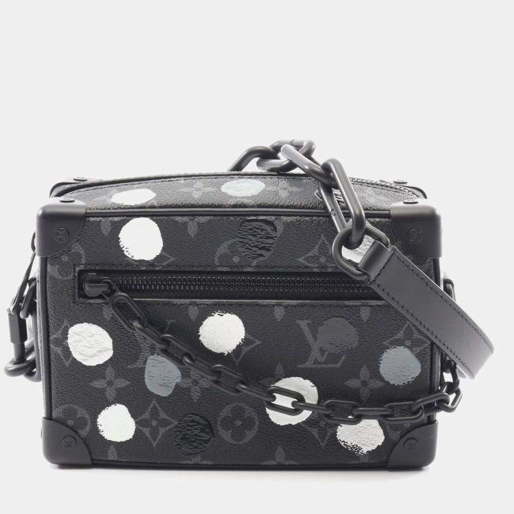 Pre Owned Louis Vuitton Lv X Yk Mini Soft Trunk Monogram Eclipse Shoulder Bag In Coated Canvas And Leather Black