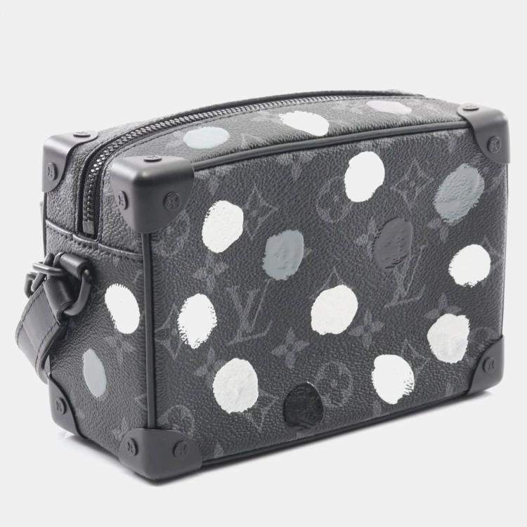 Pre Owned Louis Vuitton Lv X Yk Mini Soft Trunk Monogram Eclipse Shoulder Bag In Coated Canvas And Leather Black