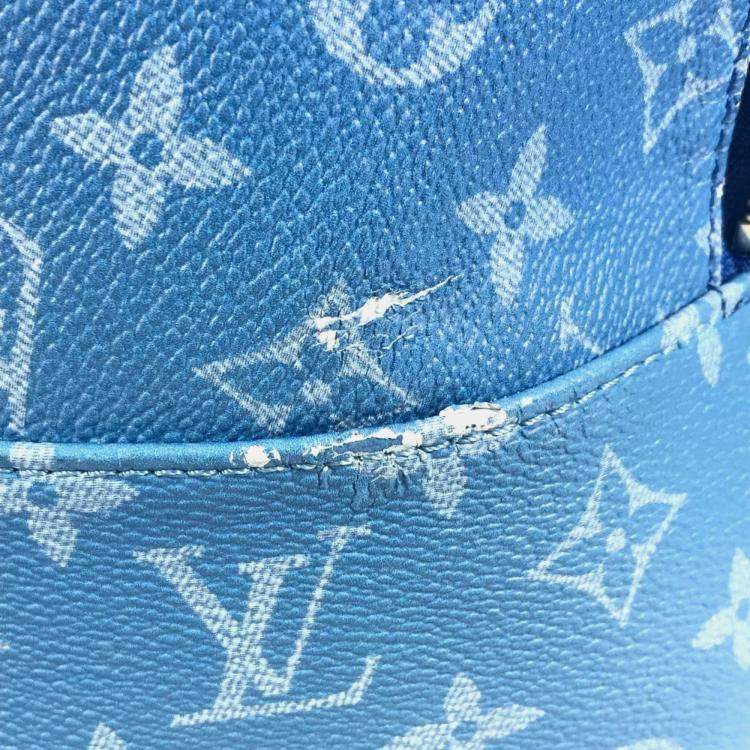 Pre Owned Louis Vuitton Monogram Clouds Multi-Pocket Backpack Leather Blue